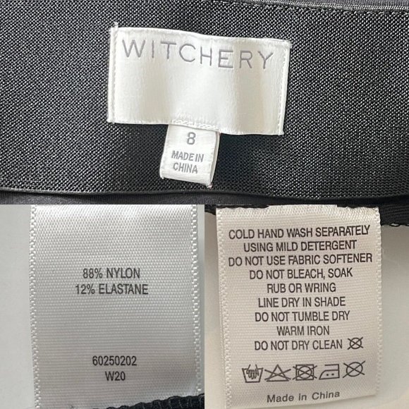 SOLD Witchery Black Scuba Pants Size 8 Ankle Zip Fitted Skinny Elastic Waist - Picture 15 of 16